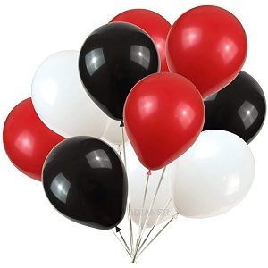 pack of 40 red white black latex metallic hd balloons 1034 inch best for happy birthday party supplies theme party decoration anniversary wedding