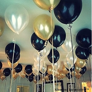 pack of 50 golden silver black latex metallic hd balloons 1034 inch best for happy birthday party supplies theme party decoration anniversary wedding