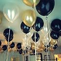 Pack of 50 Golden, Silver, Black Latex Metallic HD Balloons 10" Inch Best for Happy Birthday Party Supplies, Theme Party Decoration, Anniversary, Wedding