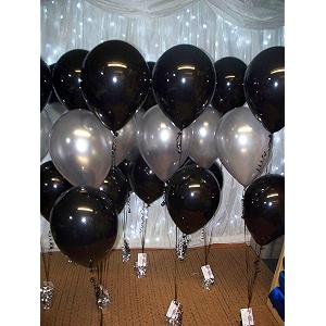 pack of 50 silver black latex metallic hd balloons 1034 inch best for happy birthday party supplies theme party decoration anniversary wedding
