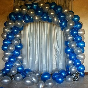 pack of 50 silver blue latex metallic hd balloons 1034 inch best for happy birthday party supplies theme party decoration anniversary wedding