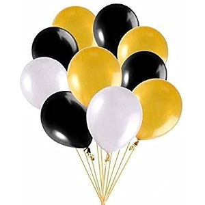 pack of 60 golden black white latex metallic hd balloons 1034 inch best for happy birthday party supplies theme party decoration anniversary wedding