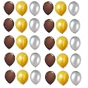 Pack of 60 Golden, Silver, Brown Latex Metallic HD Balloons 10" Inch Best for Happy Birthday Party Supplies, Theme Party Decoration, Anniversary, Wedding