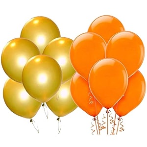 pack of 60 orange golden latex metallic hd balloons 1034 inch best for happy birthday party supplies theme party decoration anniversary wedding
