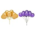 Pack of 60 Purple, Golden Latex Metallic HD Balloons 10" Inch Best for Happy Birthday Party Supplies, Theme Party Decoration, Anniversary, Wedding
