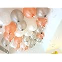 Pack of 60 Rosegold, Silver, White Latex Metallic HD Balloons 10" Inch Best for Happy Birthday Party Supplies, Theme Party Decoration, Anniversary, Wedding