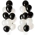 Pack of 60 White, Black Latex Metallic HD Balloons 10" Inch Best for Happy Birthday Party Supplies, Theme Party Decoration, Anniversary, Wedding