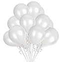 Pack of 60 White Latex Metallic HD Balloons 10" Inch Best for Happy Birthday Party Supplies, Theme Party Decoration, Anniversary, Wedding