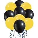 Pack of 60 Yellow, Black Latex Metallic HD Balloons 10" Inch Best for Happy Birthday Party Supplies, Theme Party Decoration, Anniversary, Wedding