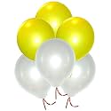 Pack of 60 Yellow, White Latex Metallic HD Balloons 10" Inch Best for Happy Birthday Party Supplies, Theme Party Decoration, Anniversary, Wedding