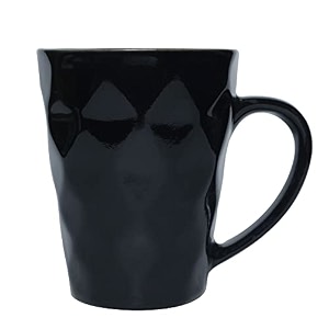 anwaliya clio ceramic coffee cup  microwave and dishwasher safe coffee and tea mugs tea cup  chip resistant ceramic tea cups set ideal for home and office daily use pack of 1 black 300 ml