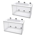 Anxingo 2 Pack Fish Tank Breeder Net,Fish Isolation Breeding Hatching Box, Plastic Frame Hatching Box Separation Net Breeding Box with Suction Cup for Aquarium