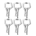 Anxingo 6 Pack 6-Inch Locking C-Clamp Pliers with Swivel Pads