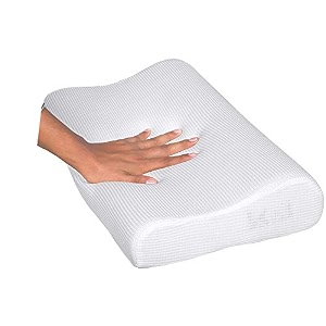 any designer orthopedic contour back stomach side sleepers anti-snoring relief memory foam cervical pillow with removable zip cover for neck pain