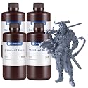 ANYCUBIC 3D Printer Resin Bundle, 405nm High Precision Fast Curing UV Photopolymer Resin for LCD 3D Printing, 4Packs*1kg Grey, 4kg in Total