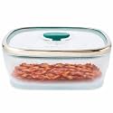 Anyday 10-Cup Square Glass Food Storage with Glass Lid | Plastic-Free Meal Prep & Microwave Cookware | Stackable Airtight Storage Container with Vented Lid for Microwave-Safe Reheating