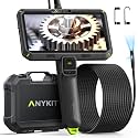Anykit Endoscope Camera with Light, 6 Inch IPS Screen Dual Lens Endoscope 1080P HD Inspection Camera, Waterproof IP67 Tube Camera, 6+1 LEDs Snake Camera with 32G TF Card and Tool Case (16.5 ft)