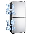 Anypro 4.0 Cu.Ft Fridge with Bottom Freezer, 2 Door Refrigerator with Drawer, 7 Level Temperatures and Adjustable Shelves for Bedroom, Dorm, Office, Apartment, Silver