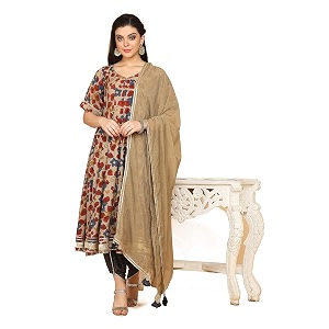 Anyra Womens Muslin Floral Regular Kurta Bottom