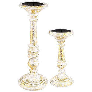 anything amp everything wood candle holder set of 2