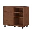 AnywaysWood 3-Drawer Mobile File Cabinet, Wooden File cabinets Solid Wood Filing Cabinet with wheelsfor Home Office， Stand with Open Shelves. The Cabinet Features Adjustable Steel rods