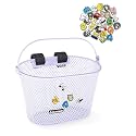 ANZOME Kids Bike Basket, Bicycle Basket for Boy and Girl, Waterproof Metal Wire Children's Bicycle Basket, Suitable for Most Children's Bicycles and Kids Tricycles