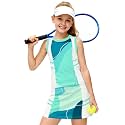 AOBUTE Girls Tennis Golf Outfit Tank Top and Skirt with Shorts Set 4-12 Years