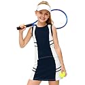 AOBUTE Girls Tennis Golf Outfit Tank Top and Skirt with Shorts Set 4-12 Years