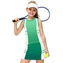 AOBUTE Girls Tennis Golf Outfit Tank Top and Skirt with Shorts Set 4-12 Years