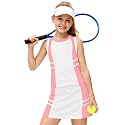 AOBUTE Girls Tennis Golf Outfit Tank Top and Skirt with Shorts Set 4-12 Years