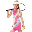 AOBUTE Girls Tennis Golf Outfit Tank Top and Skirt with Shorts Set 4-12 Years