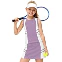 AOBUTE Girls Tennis Golf Outfit Tank Top and Skirt with Shorts Set 4-12 Years