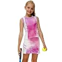 AOBUTE Girls Tennis Golf Outfit Tank Top and Skirt with Shorts Set 4-12 Years