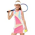 AOBUTE Girls Tennis Golf Outfit Tank Top and Skirt with Shorts Set 4-12 Years