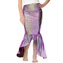 Mermaid Skirt for Girls Halloween Fish Scale Costume Elastic Waisted Maxi Tial Skirts 3-4 Years