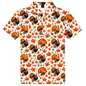 AOBUTE Kids Thanksgiving Shirt Turkey Short Sleeve Holiday Polo 3-14 Years