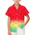 AOBUTE Unisex Kids Hawaiian Shirt Boys Button Up Shirts Girls Short Sleeve Aloha Golf Top 5-14 Years