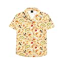 AOBUTE Unisex Kids Hawaiian Shirt Boys Button Up Shirts Girls Short Sleeve Aloha Golf Top 5-14 Years