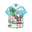 AOBUTE Unisex Kids Hawaiian Shirt Boys Button Up Shirts Girls Short Sleeve Aloha Golf Top 5-14 Years