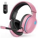 AOC 2.4GHz Wireless Gaming Headset for PS5, PS4, Switch, 45Hr, Blush Pink