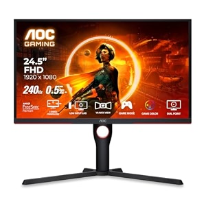 aoc 25g3zmbk 245 fhd gaming monitor 240hz refresh rate 1ms gtg response time 6 game modes freesync premium low input lag shadowcontrol hdmi amp displayport