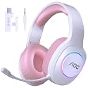 AOC Gaming Headphones with Bluetooth 5.4 for PS5/4- Pink-Yellow