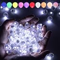 Aogist 100 Pcs White Balloon Light with Loop for Hanging, Easter Egg Mini Ball Lights LED Drinks Lights Mini Round Tiny Light for Paper Lanterns Vases Birthday Party Event Wedding Decoration