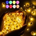Aogist 100 PCS Yellow Balloon Light with Loop for Hanging, Mini Ball Lamp Round Tiny Led Light for Paper Lanterns Balloons Vases Cups Birthday Party Event Wedding Halloween Christmas Decoration