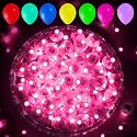 Aogist 50 Pcs Pink Balloon Light with Loop for Hanging, Mini Ball Lamp Round Tiny Led Light for Glass Paper Lanterns Balloons Birthday Party Event Wedding Halloween Christmas Decoration