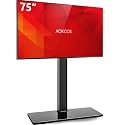 AOKCOS Swivel TV Floor Stand for 43-75 Inches TVs, 10 Level Height Adjustable Corner Extra Tall TV Stand Mount for Living Room/Bedroom, Holds up to 110 lbs,MAX VESA 600x400mm,Black
