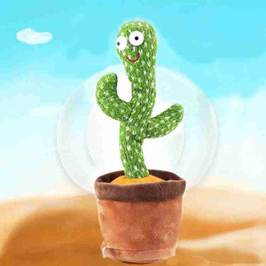 aoko electronic recorder  repeating dancing cactus toy with led light green green