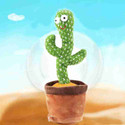 AOKO Electronic Recorder & Repeating Dancing Cactus Toy with LED Light (Green) (Green)