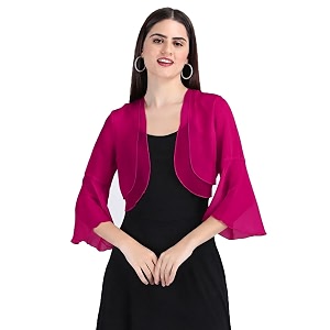 AOL Womens Cropped Layered Lightweight Sheer Three-Fourth