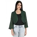 AOL Women39s Cropped Layered Lightweight Sheer Three-Fourth
